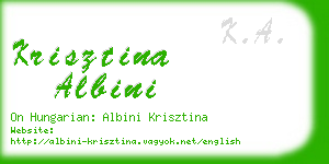 krisztina albini business card